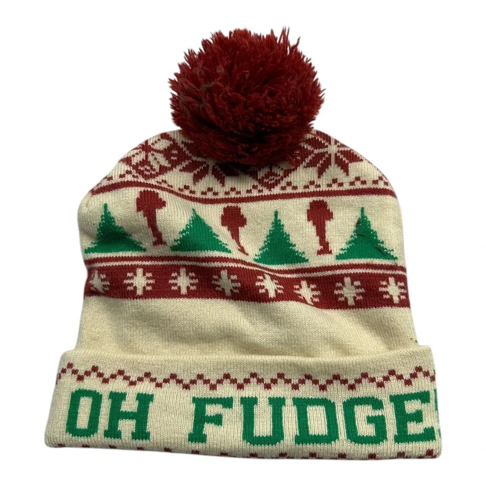 A Christmas Story Oh Fudge Knit Beanie‎ Hat with Pom Pom